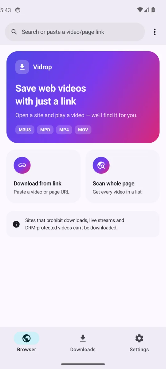 Browser integrato