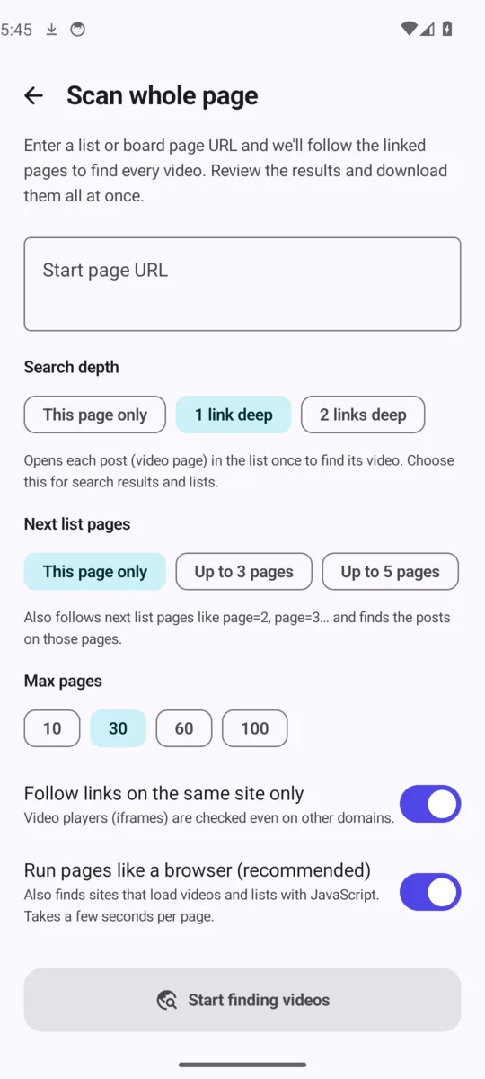 Scansione dell'intera pagina
